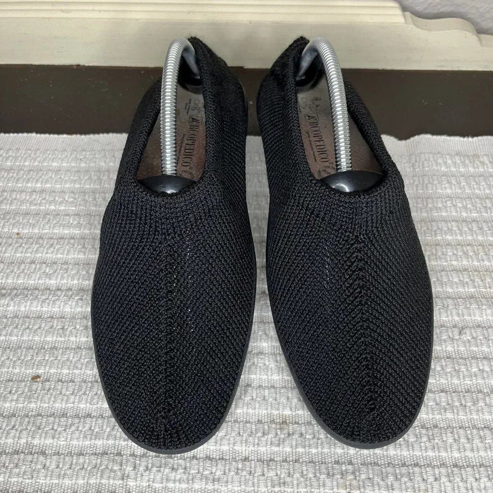 Arcopedico Mens Black Casual Round Toe Mesh Slip-On Shoe Size 10